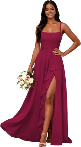 Long chiffon bridesmaid dress - long,