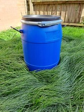 60 Ltr litres Plastic Barrel open top Keg Storage Container Feed Bin with lid