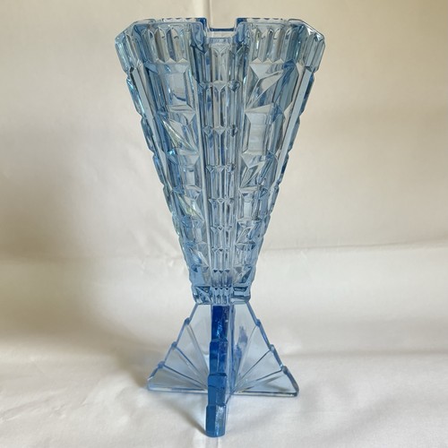 Czech art deco blue glass - czech,