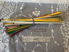 Vtg Lot of 54 Hero/Boye Knitting Needles Metal Plastic Various Sizes 1-15 Gauge