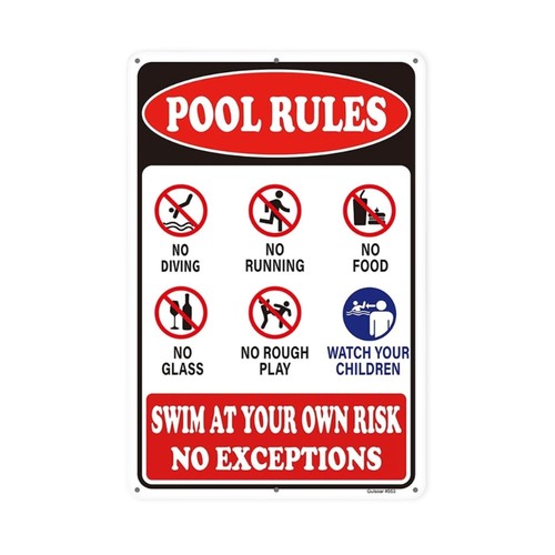 Outdoor swimming pool warning - outdoor,