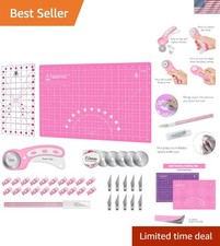 Rotary Cutter Set Steel Blades A3 Cutting Mat Sewing Ruler Craft Knife Kit