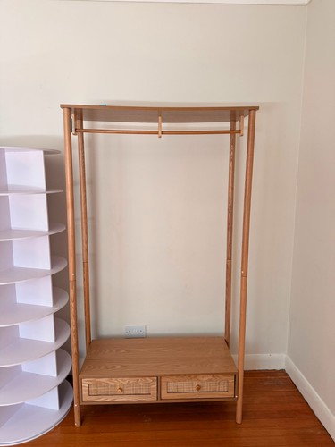 Wooden clothing rack with - clothing,