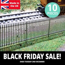 OO Gauge security fence steel style x10 Model Railway Railings 00 gauge fencing