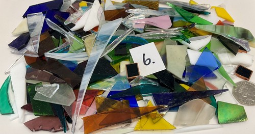 Stained glass offcuts - stained,