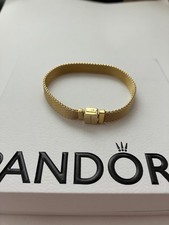 Genuine Pandora 14ct Gold Plated Reflexions Mesh bracelet  15cm