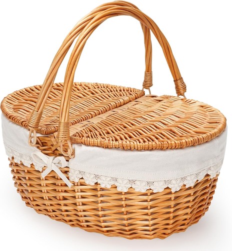 Wicker picnic basket cream - picnic,