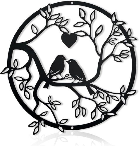 Black bird silhouette wall art - black,