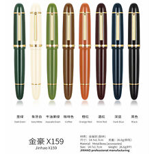 Jinhao X159 Fountain Pen Golden Accent Acrylic 8 Colors Screw Cap 27g