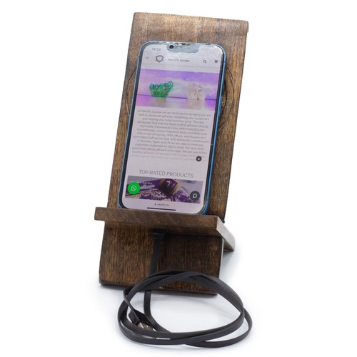Wooden carved phone stand - wooden,
