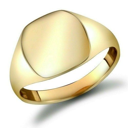 Gents 9ct yellow gold cushion - yellow,