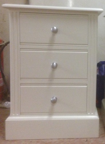 Bedside painted 3 drawer - bedside,