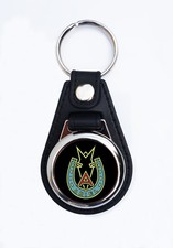 ARIEL MOTORCYCLE  FAUX KEY RING / KEY FOB.  VINTAGE A.J.S MOTORCYCLES KEY RING