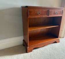 Beautiful Yew vintage bookcase with two drawers
