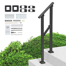 VEVOR 1-2 Handrails for Outdoor for Seniors Porch Deck Black Square Tube Steel