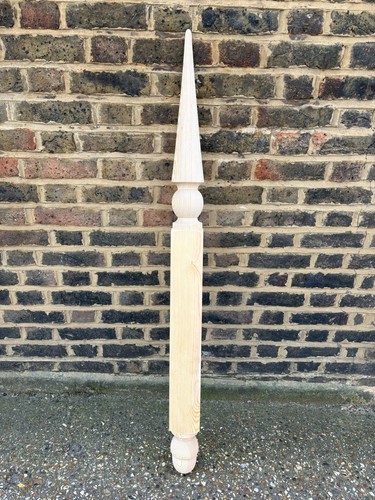 Pine roof gable finial with