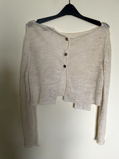 Sarah Pacini cream knitted top, cool pocket detail  at back, excellent condition