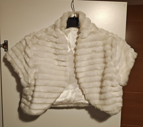 Womens white faux fur - , bolero