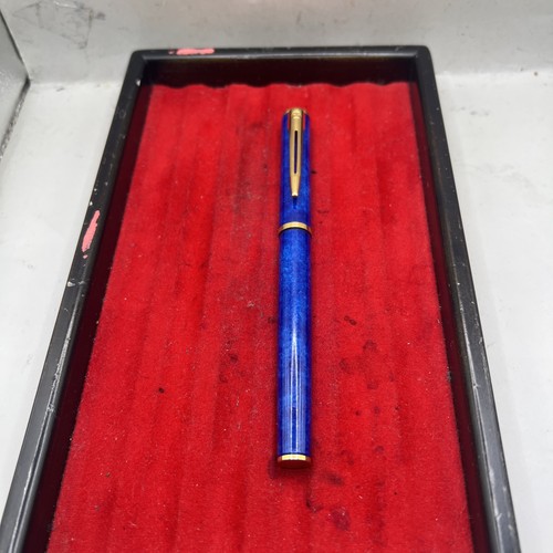 Waterman blue lacquer fountain - lacquer,