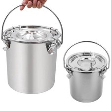 Stainless Steel Milk Bucket For Cow Goats Horses Durable Dairy Equipment