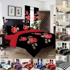 New Duvet Set Quilt Cover Fitted Sheet Pillow Cases or Matching Curtains