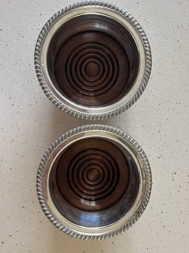 Silver plate wine coaster - plate,