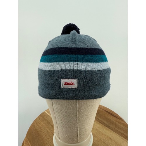 Swix striped knit pom beanie - knit,