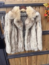 Saga Fox White Vintage Fur Coat Size 10