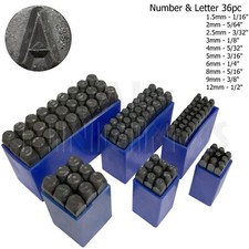 36pc Number & Letter Punch Set Alpha Numeric Carbon Steel Punches Craft 