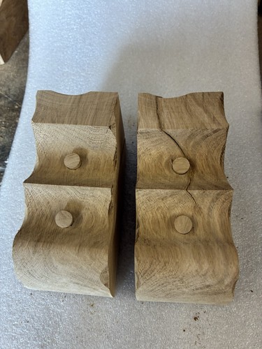 Pair rustic handmade oak - of,