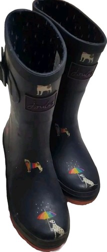 Joules molly welly blk rubber - joules,