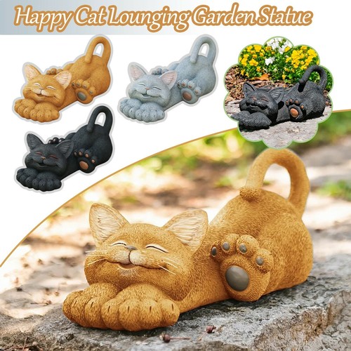 Whimsical cat sculpture - whimsical,