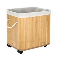 Bamboo laundry basket storage