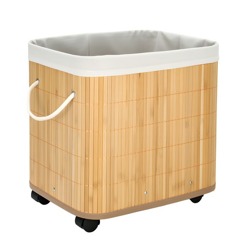 Bamboo laundry basket storage