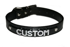 Custom Chrome Black Personalised Slave Sissy Bondage Collar Submissive Smooth UK