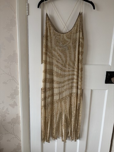 Dark champagne chiffon beaded - dark,