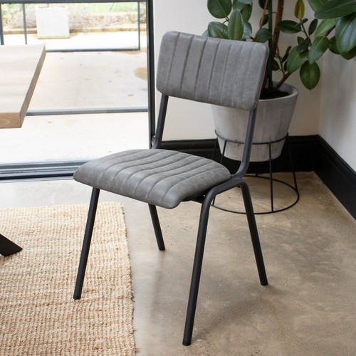 Grey upholstered dining chair - grey,