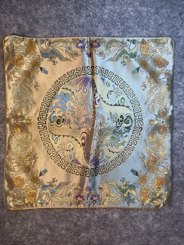 Chinoiserie brocade cushion - chinoiserie,