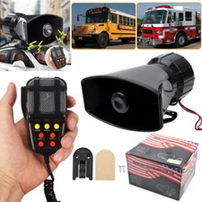 100W 12V 7 Tone Sound Car Alarm Siren Horn Megaphone With Mic PA Speaker System