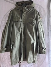 Vintage XL Green German Army Parka Fleece Lined Hooded Military Surplus