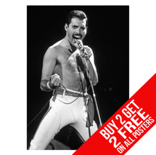 FREDDIE MERCURY QUEEN BB5 POSTER A4 A3 SIZE PRINT - BUY 2 GET ANY 2 FREE
