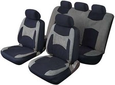 LAGUNA SECA UNIVERSAL FULL SET SEAT PROTECTOR COVERS GREY & BLACK For Suzuki