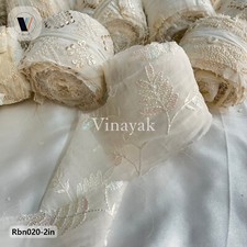 2 inc 100g White Embroidered