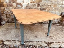 Vintage Drop Leaf Dining Table Oak Top & Painted Legs Farmhouse Cottage