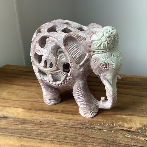 Vintage hand carved soapstone - carved,