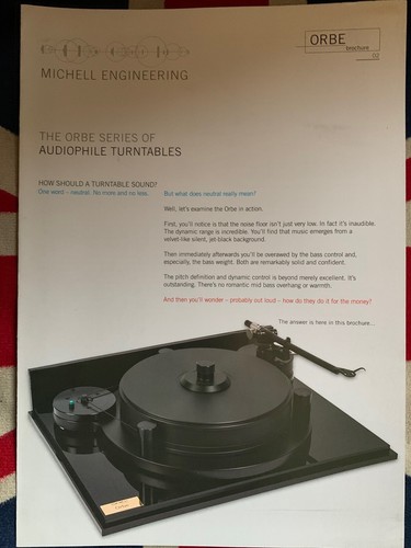 Michell orbe turntable - michell,