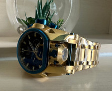MEN'S INVICTA BOLT ZEUS MAGNUM BLUE MULTI DIAL GOLD S/STEEL CHRONOGRAPH WATCH
