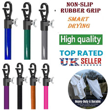 2.4M Heavy Duty Extendable Washing Line Prop Pole Garden Clothes Line Support UK
