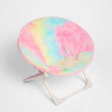 Tie Dye Folding Chair Round Moon Garden Outdoor Bedroom Folding Picnic Soft Seat