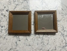 Small Square Brown Wood Framed